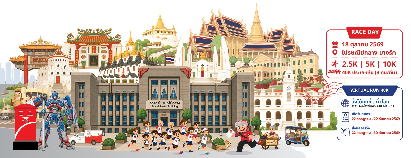EMS 40 ปี ที่ไม่ได้มีดีแค่ความเร็ว! ชวนตื่นตาตื่นใจไปกับ Thailand Post EMS RUN 2026 ลุ้นเหรียญสุ่ม E-M-S และโทรฟีตู้ไปรษณีย์